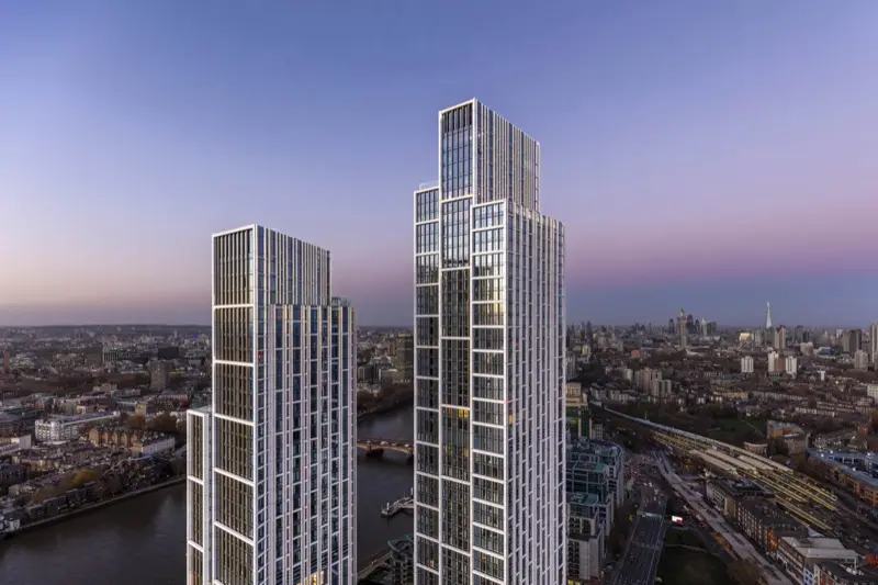 River Park Tower on the Thames at dusk
